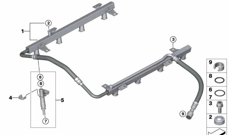 Tubo de Inyección para BMW E70 X5 (OEM 13537555761). Original BMW