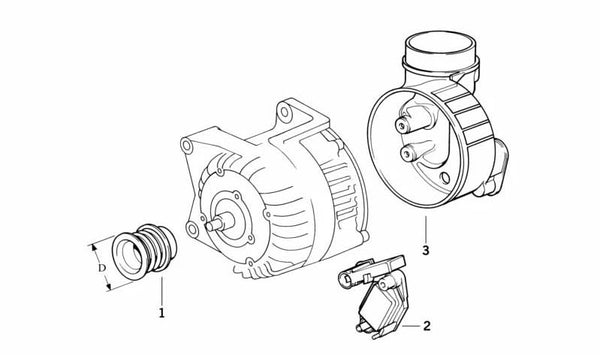 Conducto de admisión para BMW Serie 3 E36, Serie 5 E34 (OEM 12311735745). Original BMW.