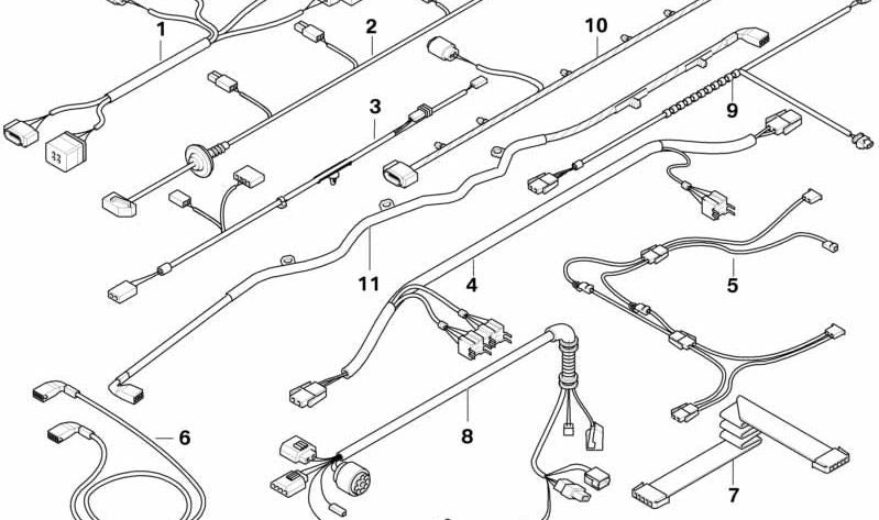 Cableado del techo eléctrico OEM 54347123318 para BMW Serie 6 Cabrio (E64). Original BMW.