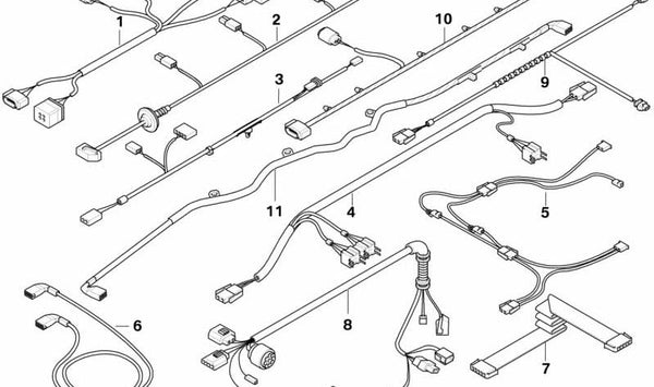 Cableado para parachoques delantero OEM 61129133867 para BMW E63, E64. Original BMW.