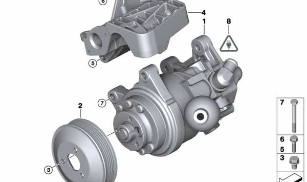 Soporte de Bomba de Asistencia de Dirección para BMW E70, E71 (OEM 32427799862). Original BMW