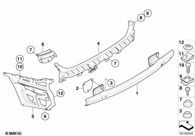 Guía trasera derecha para BMW Serie 3 E90, E90N (OEM 51128040880). Original BMW