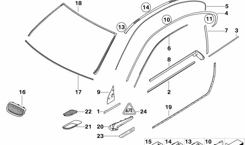 Embellecedor pilar B derecho para BMW E92, E92N (OEM 51377453300). Original BMW