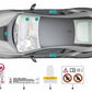 Placa de advertencia para airbag del pasajero BMW E53, E70, E81, E82, E87, E87N, E88, E90, E90N, E91, E91N, E92, E92N, E93, E93N, F20, F21, F30, F31, F34, F34N, F35, F80 (OEM 71239199611). Original BMW