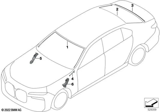 Left water guide element for BMW 7 Series G70 (OEM 51317930783). Original BMW.