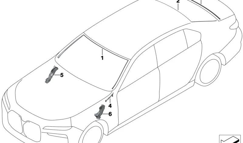 Tampa superior do para -brisa OEM 51315A8A8B0 para BMW G70. BMW original.