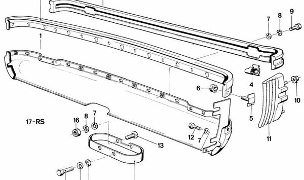 Soporte trasero OEM 51121843506 para BMW E24. Original BMW.