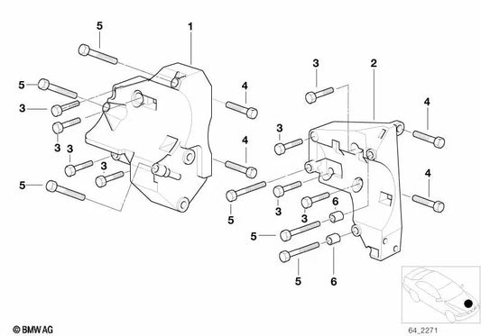 Klimakompressorhalterung für BMW E39, E38 (OEM 64552246146). Original BMW