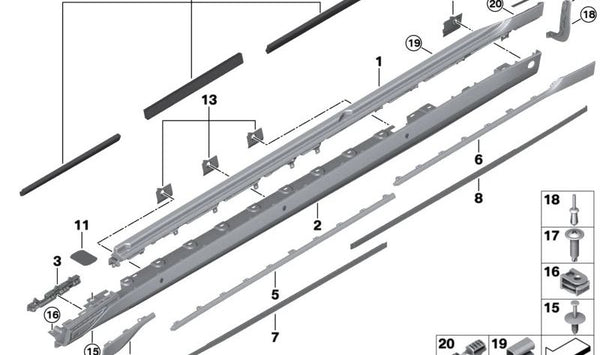 Juego de Soportes PDC Delantero Derecho para BMW G70 (OEM 51775A62B84). Original BMW