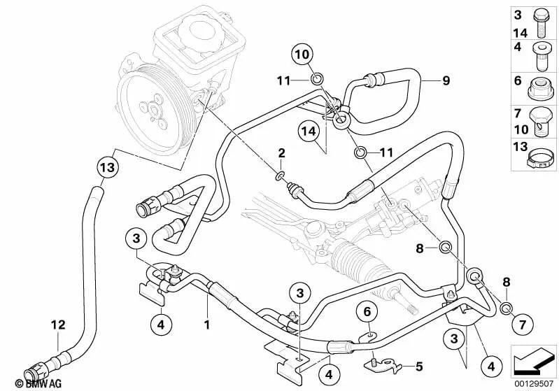 Dehnschlauch para BMW Serie 5 E60, E60N, E61, E61N (OEM 32416761481). Original BMW.