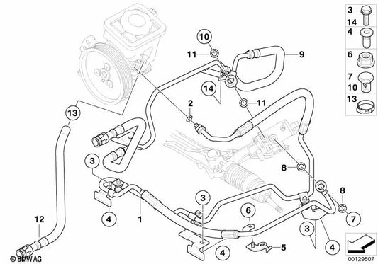 Dehnschlauch para BMW Serie 5 E60, E60N, E61, E61N (OEM 32416761481). Original BMW.