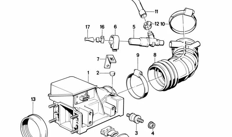 Tubo de aire OEM 13411718777 para BMW E30, E28, E34. Original BMW.