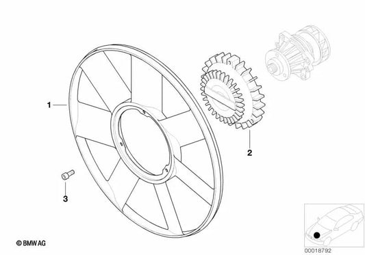 Ventilador para BMW E46, E39, E38, E65, E66, E53 (OEM 11522249373). Original BMW