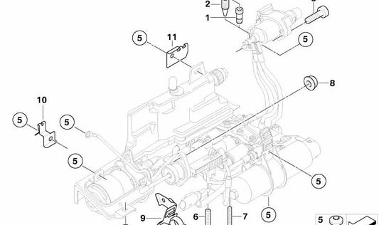 Clip de sujeción OEM 23017507085 para BMW E46, E60, E61, E63, E64, E85. Original BMW.