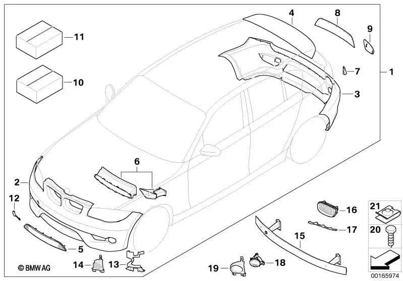 Soporte de faro antiniebla derecho para BMW Serie 1 E81, E87, E87N (OEM 51117118152). Original BMW.