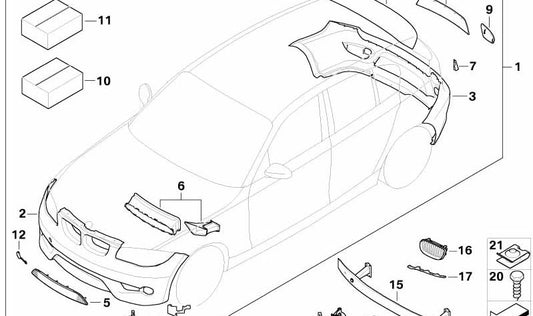 Soporte luz antiniebla izquierda OEM 51117118151 para BMW E81, E87. Original BMW.