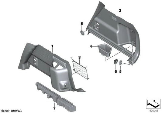 Soporte de larguero izquierdo para BMW Serie 2 U06 (OEM 51479474423). Original BMW