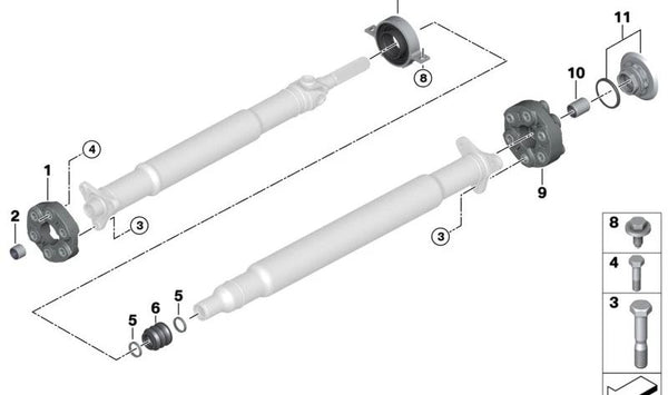 Gelenkscheibe para BMW X3 G01, G08, X4 G02, X5 G05 (OEM 26118487182). Original BMW