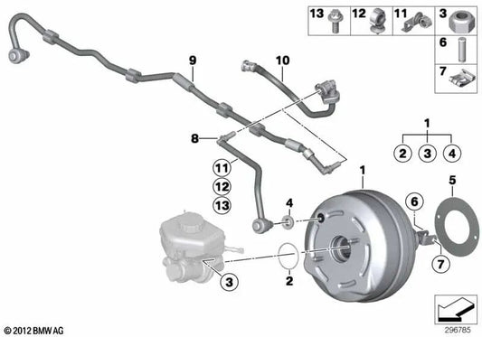 Tubería de vacío para BMW Serie 1 F20, F21 Serie 3 F30, F31, F35 (OEM 11667622724). Original BMW.