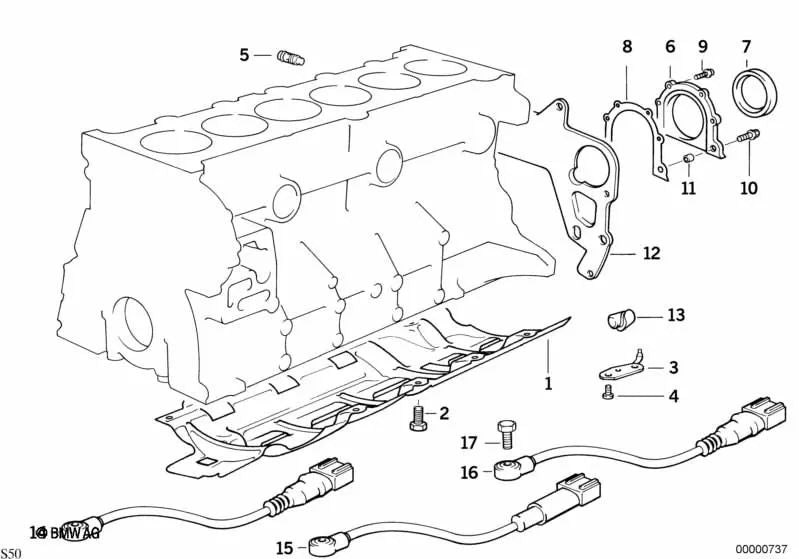 Sensor de detonación para BMW Série 3 E36 (OEM 12141401187). Original BMW