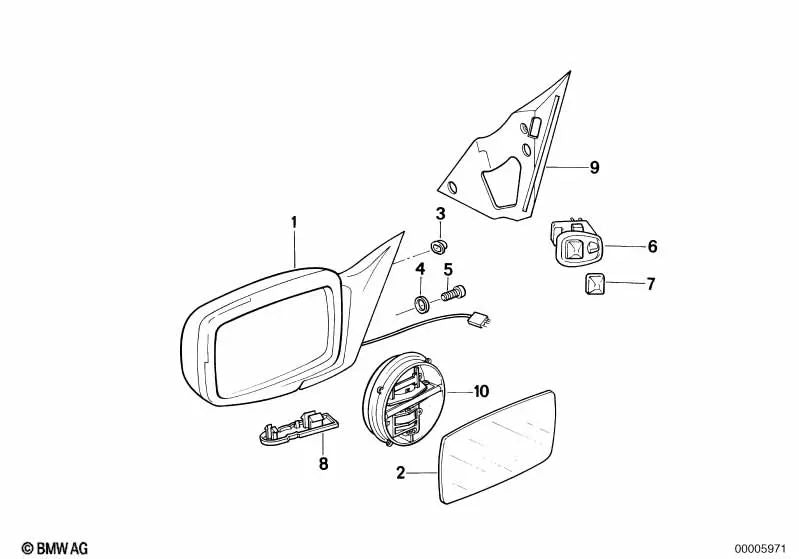 Abdeckung for BMW Series 7 E32 (OEM 51161948070). Genuine BMW.