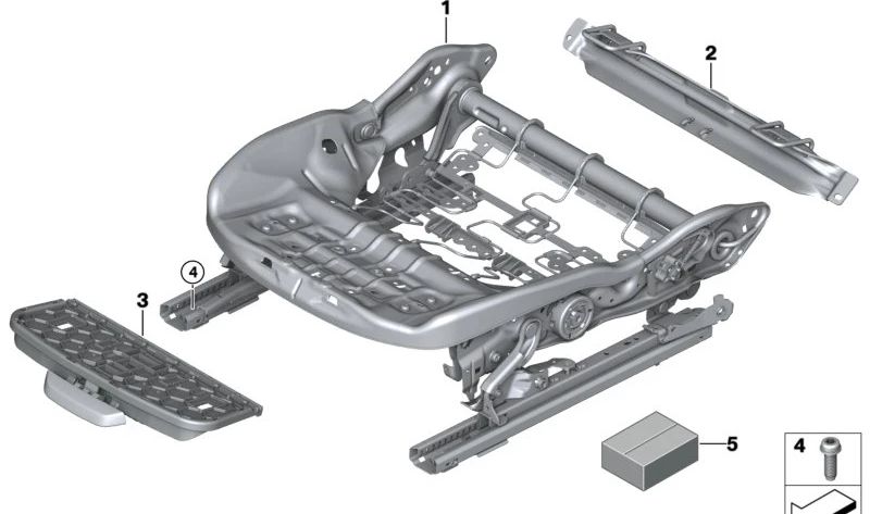 Mecanismo del asiento eléctrico izquierdo para BMW U06, U11 (OEM 52107911653). Original BMW.