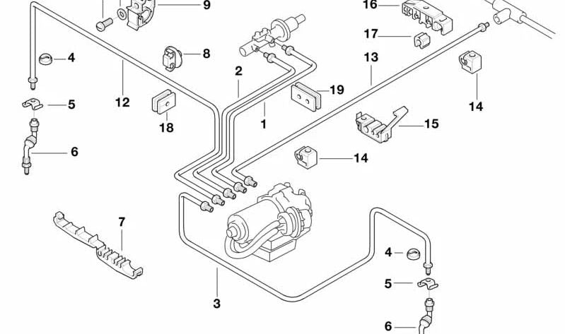 Soporte de tuberías para BMW E36, E31 (OEM 16121180378). Original BMW