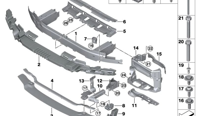 Suporte de amortecedor superior OEM 51118080575 para BMW F90 (M5). BMW originais.