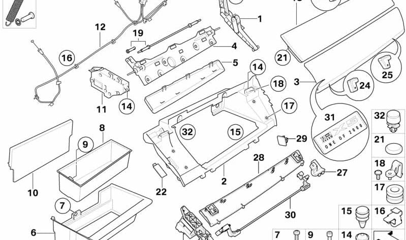 OEM Guadera Fund 51167161769 per BMW E70, E71, E72. BMW originale.