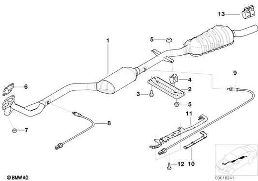 Tubo de escape Silenciador preliminar para BMW E46 (OEM 18101712923). Original BMW