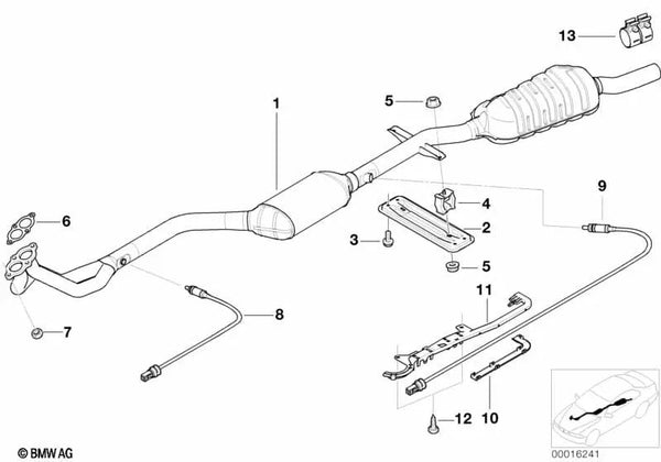 Tubo de escape Silenciador preliminar para BMW E46 (OEM 18101712923). Original BMW