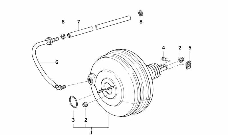 Manguera para BMW Serie 5 E34, Serie 7 E32 (OEM 34301161513). Original BMW