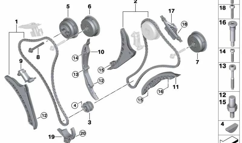 Unidad de Ajuste del Árbol de Levas de Admisión para BMW F07, F10, F11, F12, F13, F01, F02, F04, G12, E70, E71 (OEM 11367598001). Original BMW