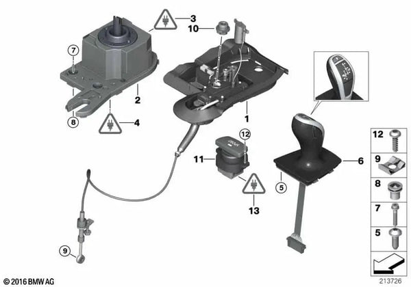 Pomo de cambio de marchas para BMW Serie 3 E92, E92N, E93, E93N (OEM 61319133068). Original BMW