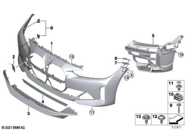 Juego de Adaptadores de Sensores PDC/PMA Delanteros para BMW (OEM 51115A0F337). Original BMW