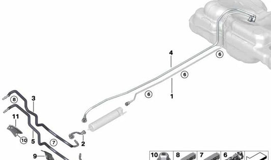 Kraftstoffversorgungsverhaltensfilter für BMW F45, F46, F48 Serie 2, X1, Mini F54, F56 (OEM 16127214976). Original BMW