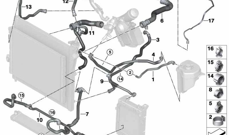 OEM Refrigerante Cup 17128570662 para BMW F15, F16. BMW original.