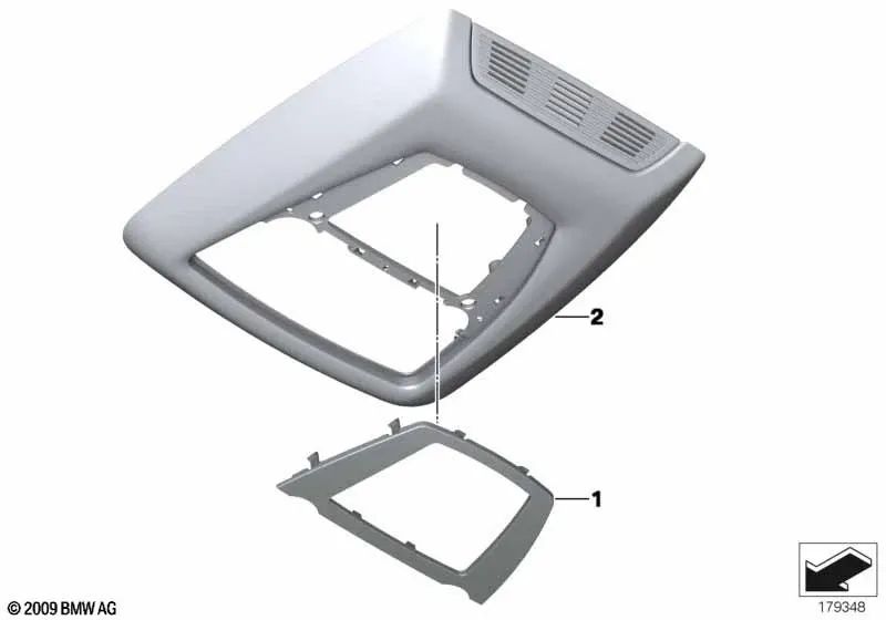 Revestimiento del Centro de Control del Techo para BMW Serie 7 F01, F02, F04 (OEM 61319201454). Original BMW