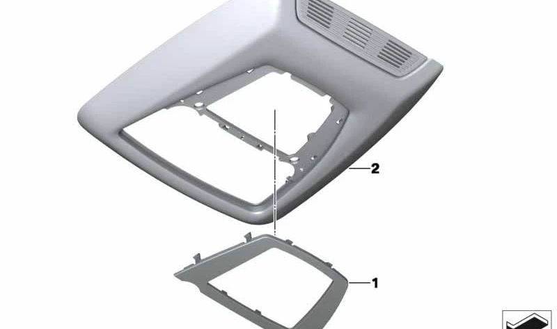 Cubierta decorativa del centro de funciones del techo para BMW Serie 5 F07, F10, F11, F18, Serie 6 F06, F13, Serie 7 F01, F02, F04, X3 F25, X4 F26 (OEM 61319190156). Original BMW