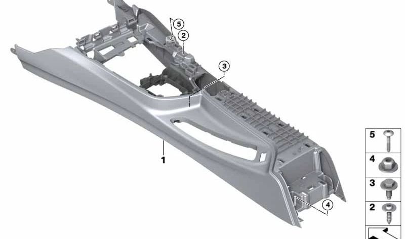 Soporte para consola central OEM 51168066297 para BMW F82, F83. Original BMW.