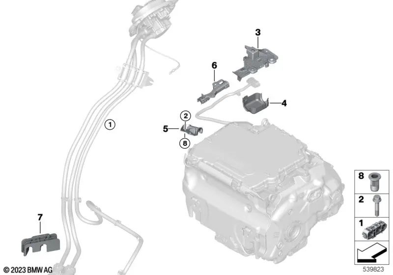 Protección contra el desgaste para BMW Serie 5 G60, Serie 7 G70, i I20 (OEM 12909796485). Original BMW.