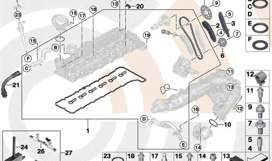 Tornillo de plástico OEM 11617805175 para BMW E81, E82, E87, E88, F20, F21, F22, E90, E91, E92, E93, F30, F31, F34, F32, F33, F36, E60, E61, F07, F10, F11, F06, F12, F13, F01, F02, E84, E83, F25, F26, E70, F15, E71, F16. Original BMW.