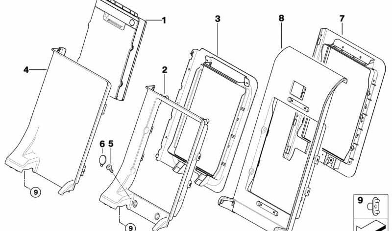 Reposabrazos Trasero Central para BMW X5 E70 (OEM 52207171536). Original BMW