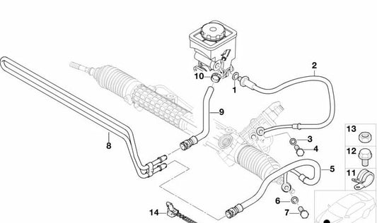 Manguera de presión para BMW Serie 7 E38 (OEM 32411095728). Original BMW