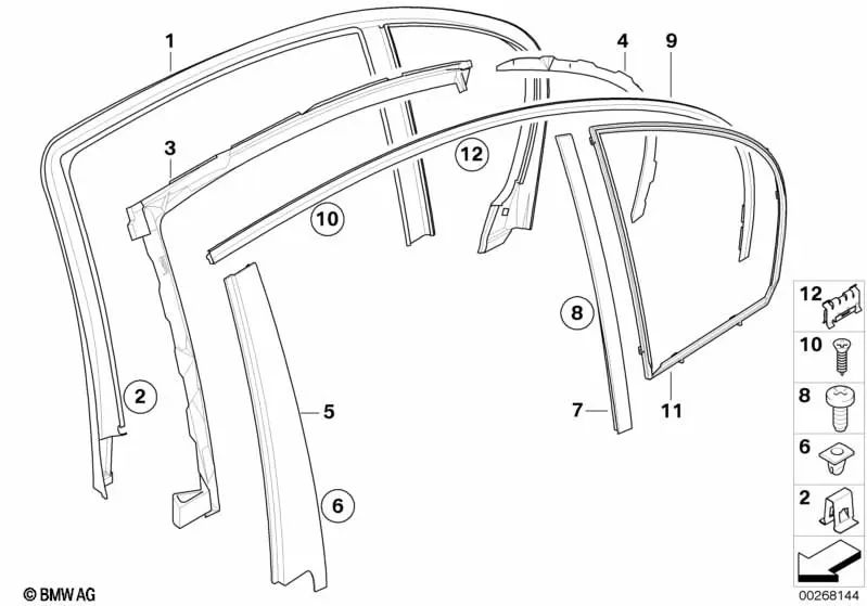 Abrazadera para BMW Serie 5 E60, E60N, E61, E61N X5 E70, E70N (OEM 51337072895). Original BMW