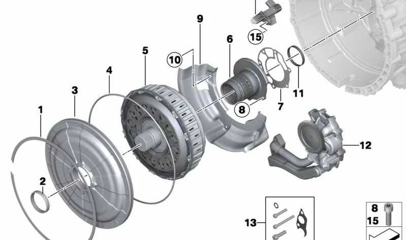 Anillo de expansión para BMW Serie 1 E82, E88, Serie 2 F87, F87N, Serie 3 E92, E93, F80, Serie 4 F82, F83, Z4 E89 (OEM 28407604770). Original BMW