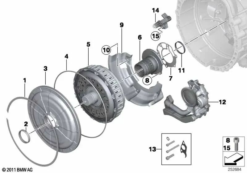 Anillo O para BMW E90, E92, E93 Serie 5 F10, Serie 6 F06, F12, F13 (OEM 28407842844). Original BMW