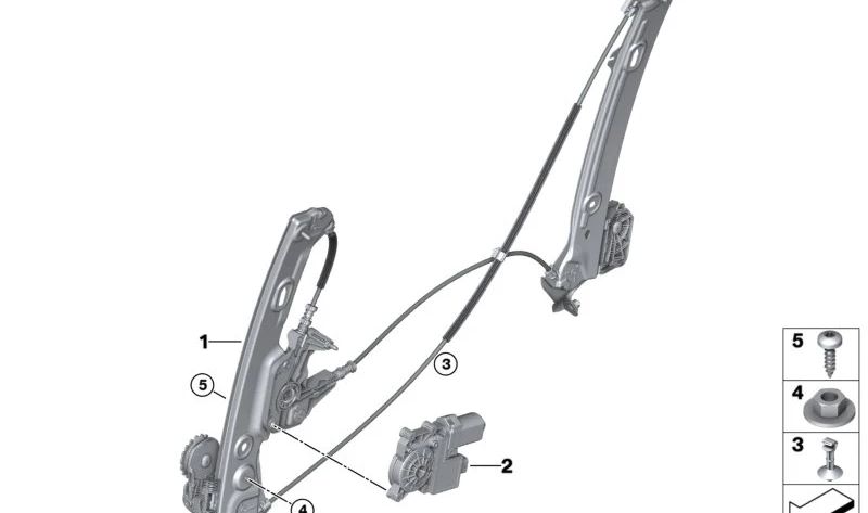 Elevador de ventana sin motor delantero izquierdo para BMW Serie 4 G22, G23, G82, G83 (OEM 51335A2A961). Original BMW.