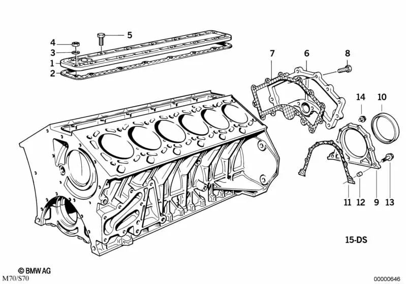 Junta sin amianto para BMW E32, E38 Serie 8 E31 (OEM 11141733922). Original BMW