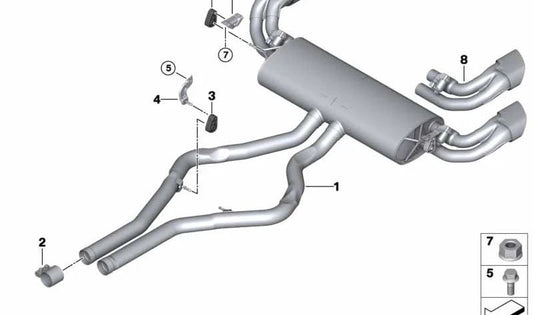 Juego de reparación válvula de escape OEM 18307535438 para BMW X6 (E71, E72). Original BMW.